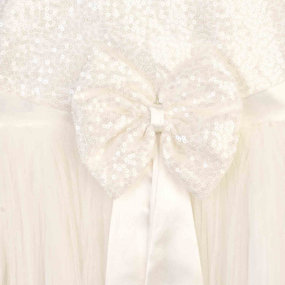 Infant Girls Sequence Fancy Frock Angel-WHITE