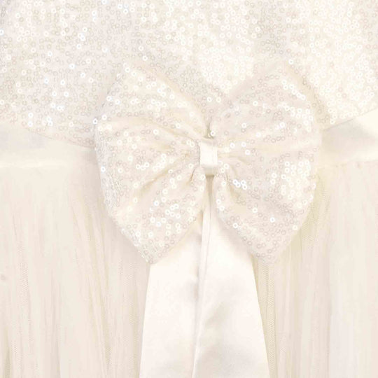 Infant Girls Sequence Fancy Frock Angel-WHITE
