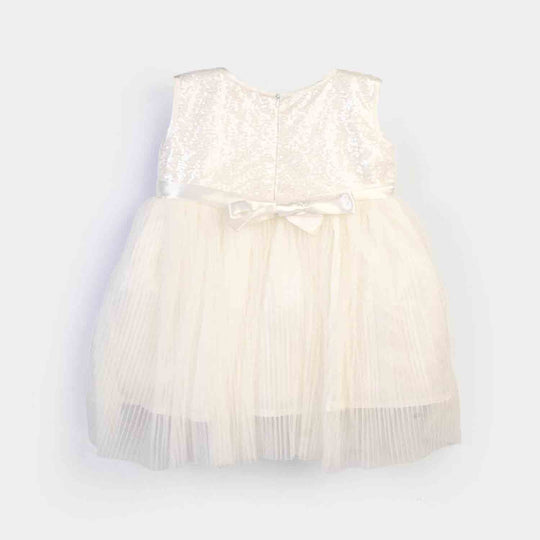 Infant Girls Sequence Fancy Frock Angel-WHITE