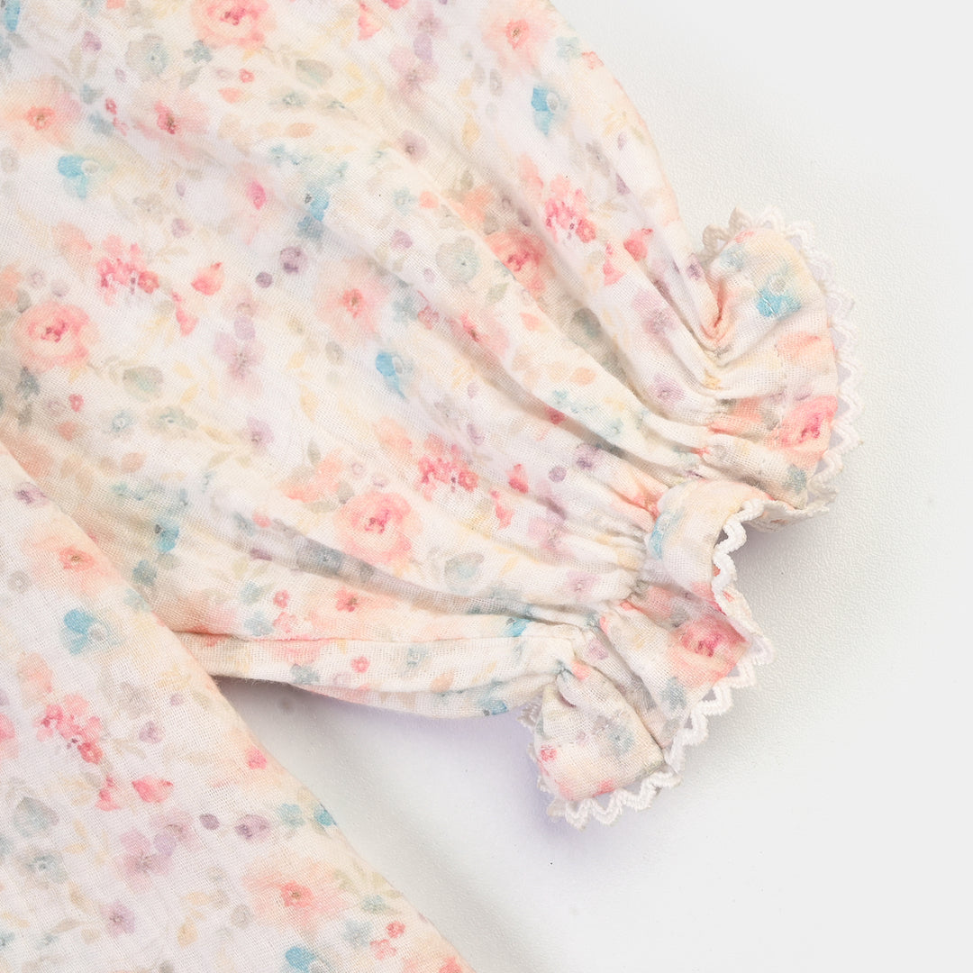Girls Gauze Causal Top Flora-Multi
