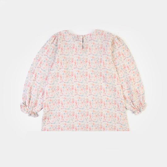 Girls Gauze Causal Top Flora-Multi
