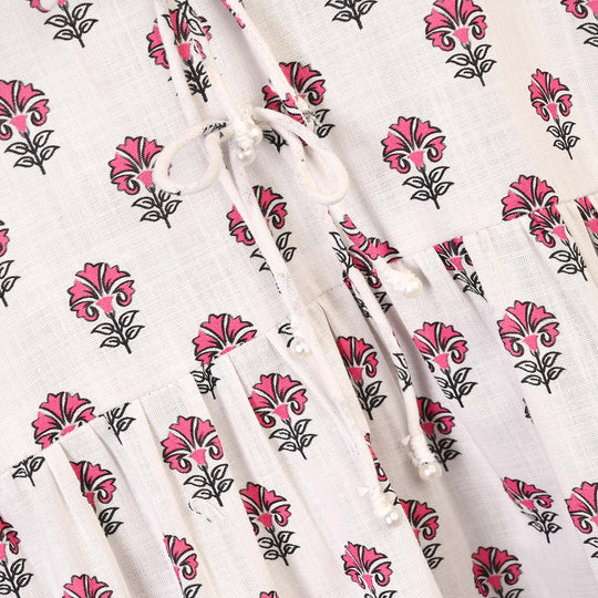 Girls Cotton Printed Frock Paradise-Multi