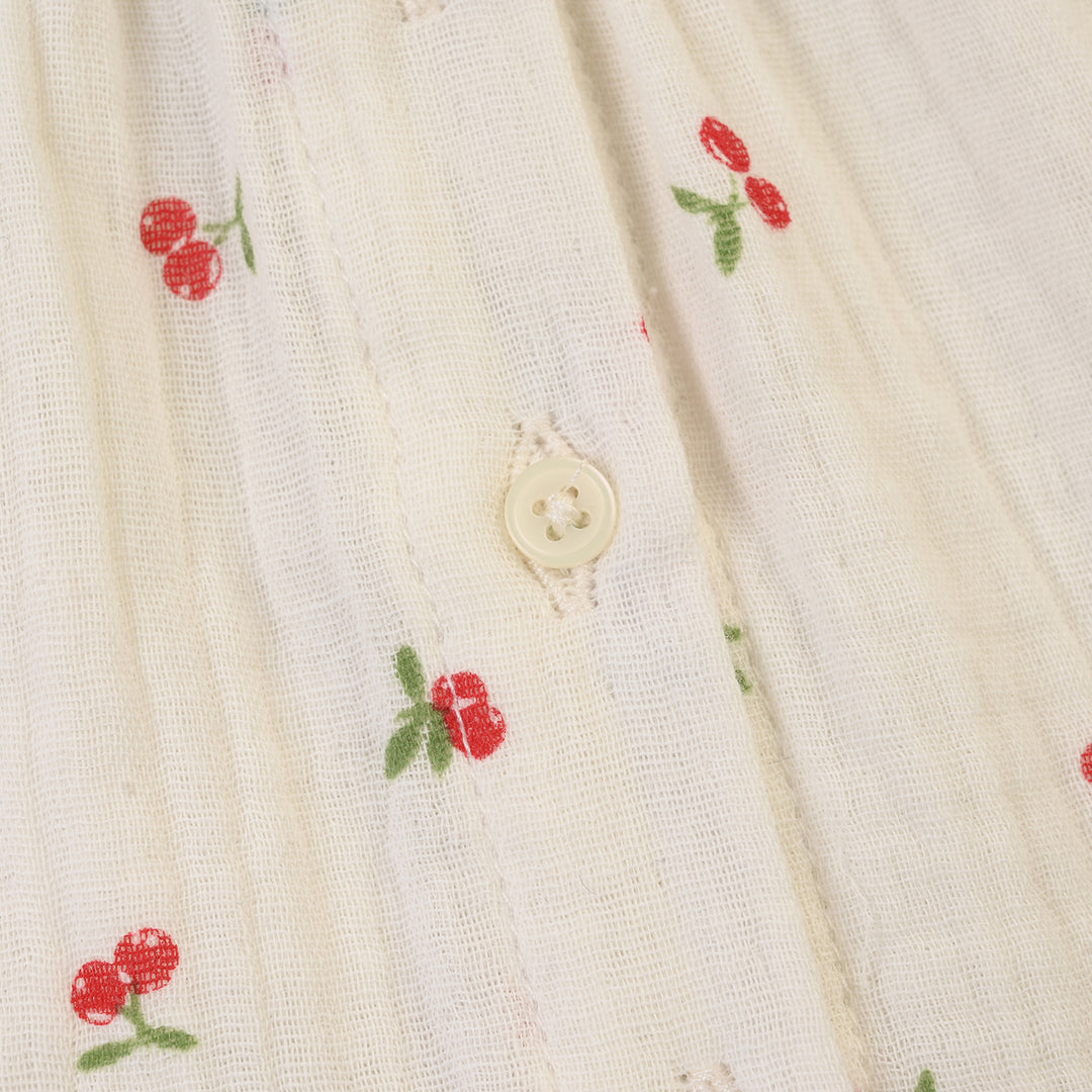 Infant Girls Poly Crinkle Causal Top Cherry