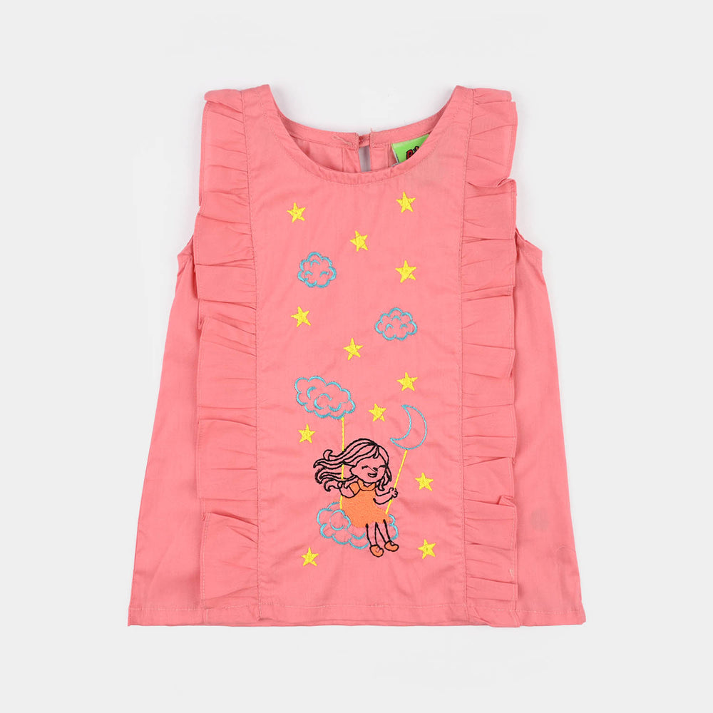 Infant Girls Cotton Poplin Emb 2Pcs Little Twinkle-Pink