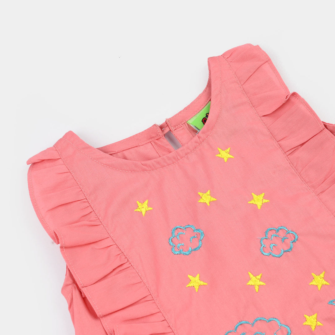 Infant Girls Cotton Poplin Emb 2Pcs Little Twinkle-Pink