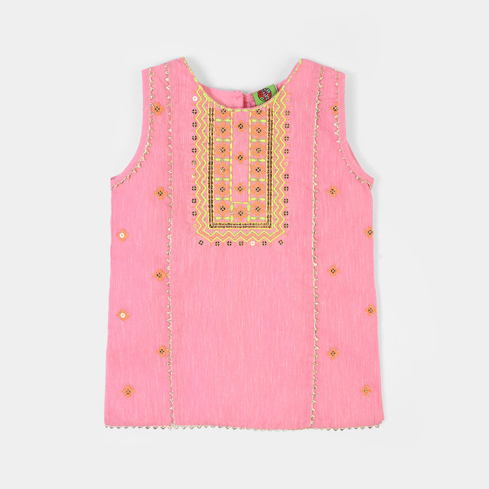 Infant Girls Poly Cotton 2Pcs Roshni-PINK