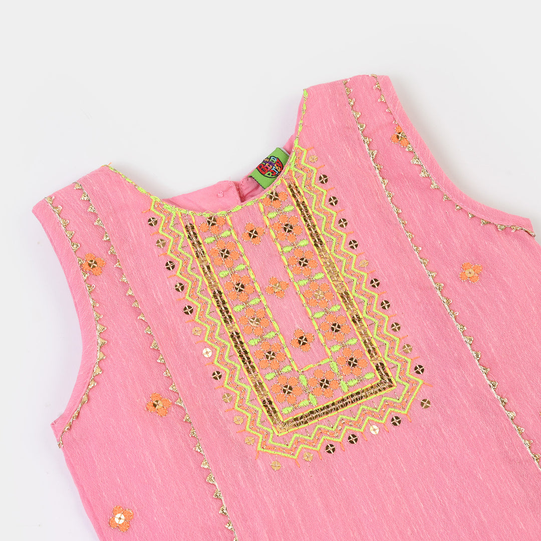 Infant Girls Poly Cotton 2Pcs Roshni-PINK