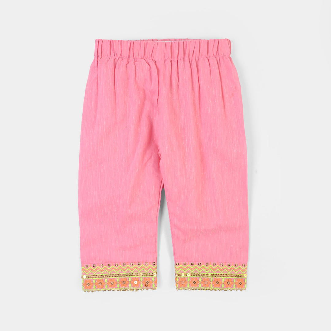 Infant Girls Poly Cotton 2Pcs Roshni-PINK