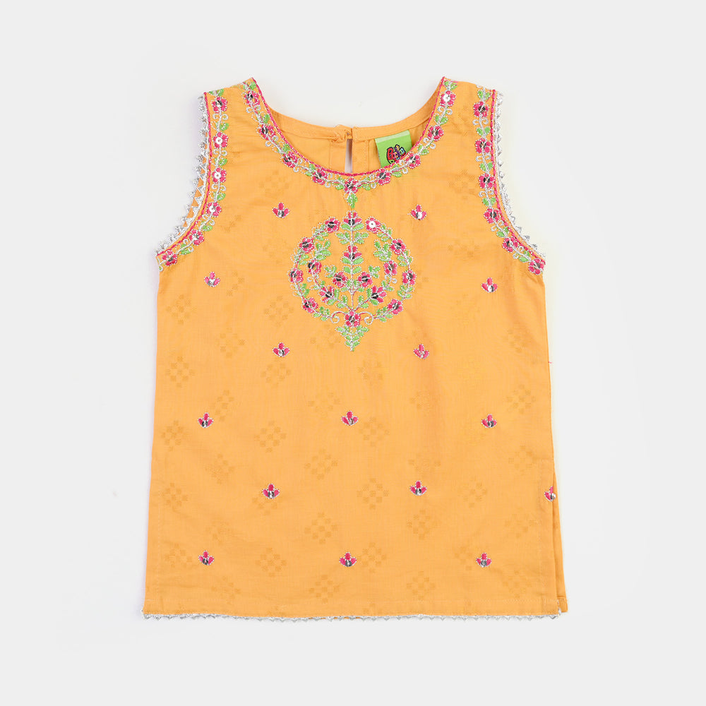 Infant Girls Jacquard 2Pcs Khush-Mustard