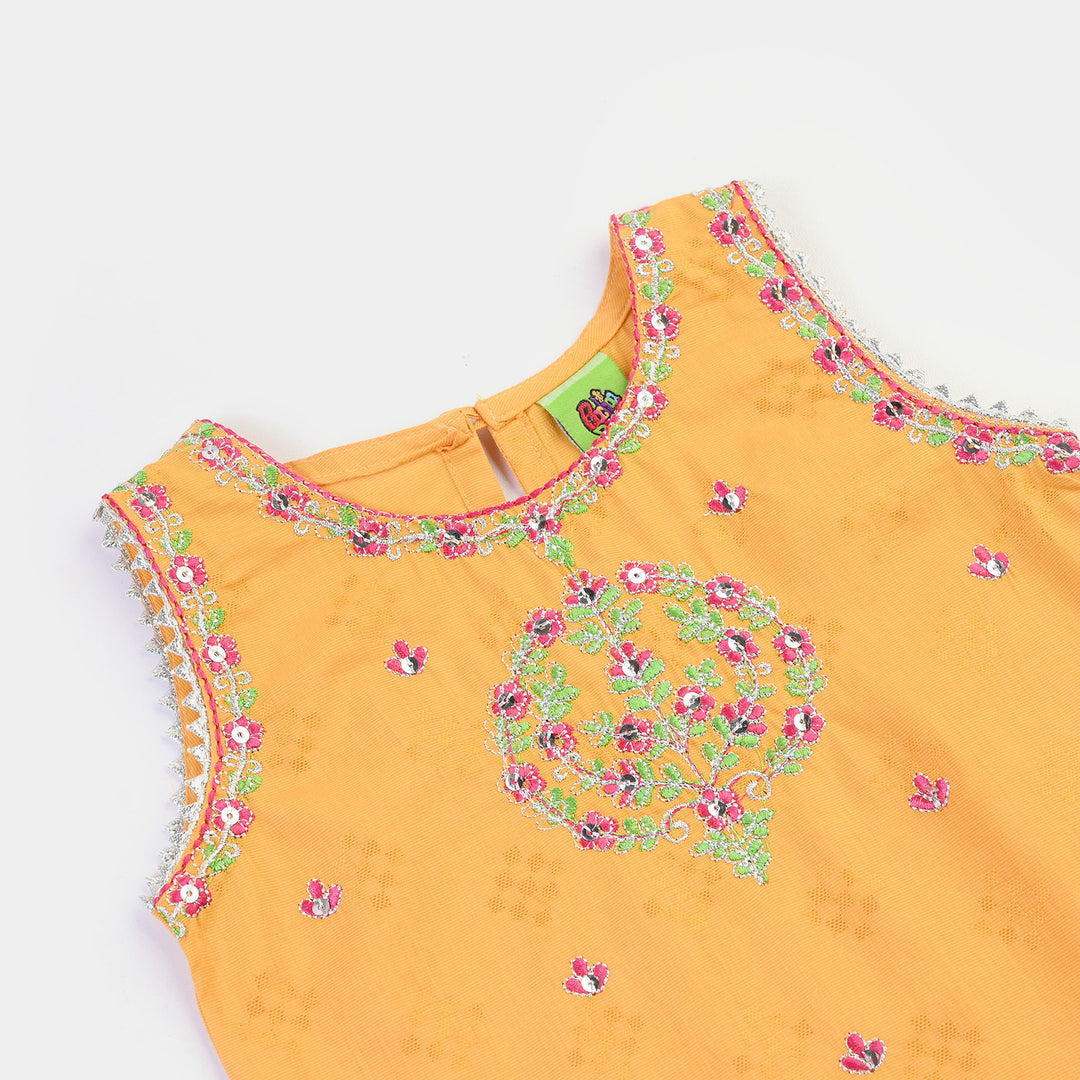 Infant Girls Jacquard 2Pcs Khush-Mustard