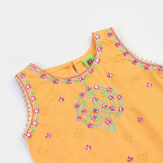 Infant Girls Jacquard 2Pcs Khush-Mustard