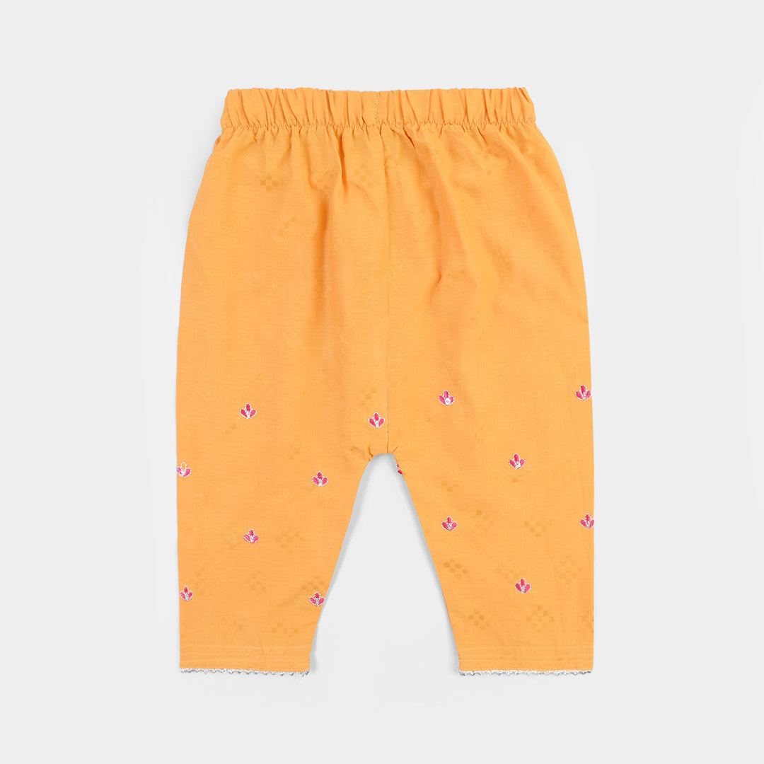 Infant Girls Jacquard 2Pcs Khush-Mustard