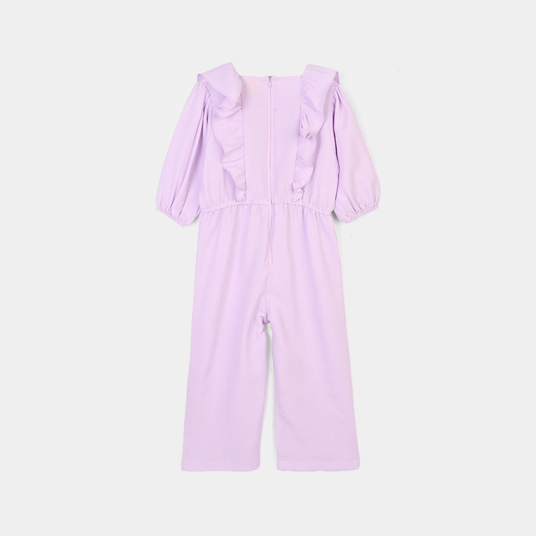 Girls Cotton Jumpsuit Pearls-Lilac