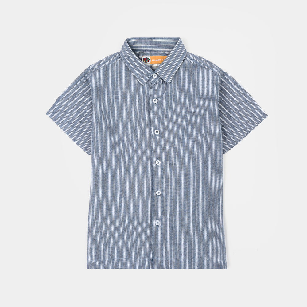Boys Yarn Dyed Woven Suit-Deep In Thought-Blue