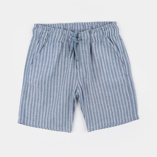Boys Yarn Dyed Woven Suit-Deep In Thought-Blue
