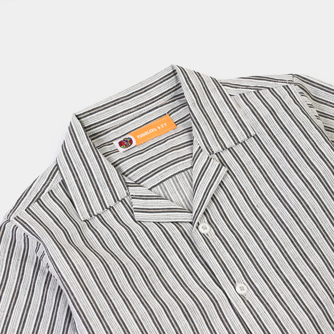 Boys Yarn Dyed Woven Suit-Built To Chase Limits-White.Black