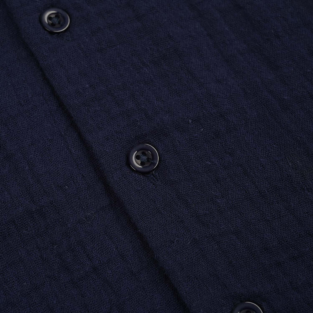Boys Gauze Woven Suit-Basic Cuban-NAVY