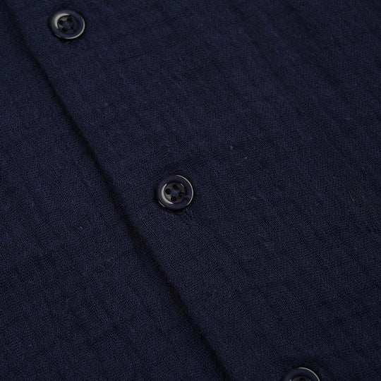 Boys Gauze Woven Suit-Basic Cuban-NAVY