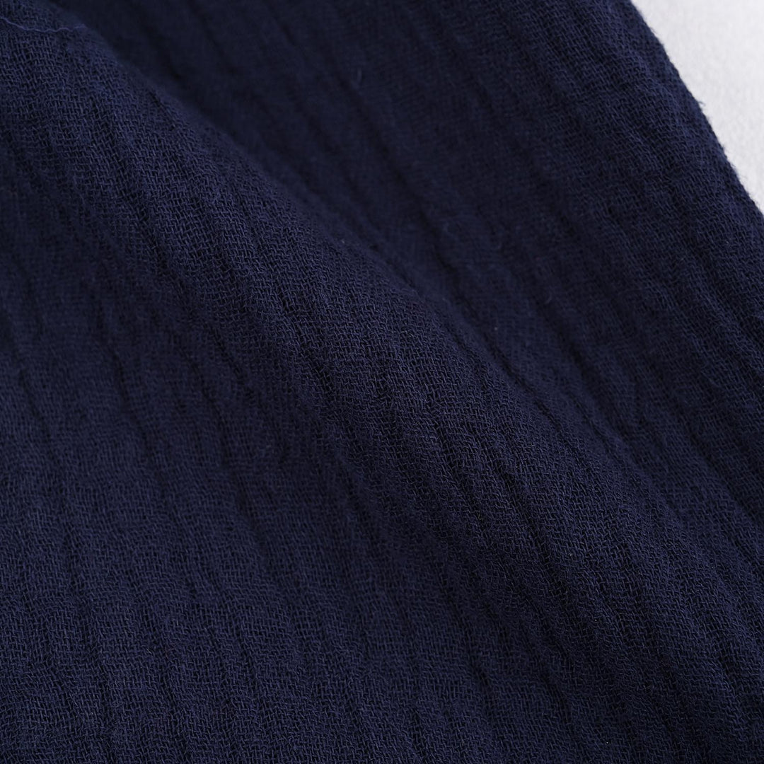 Boys Gauze Woven Suit-Basic Cuban-NAVY