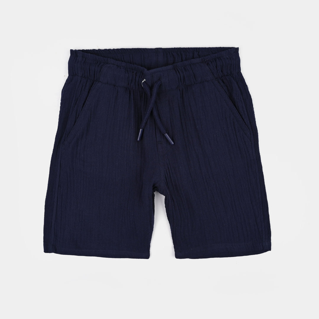 Boys Gauze Woven Suit-Basic Cuban-NAVY