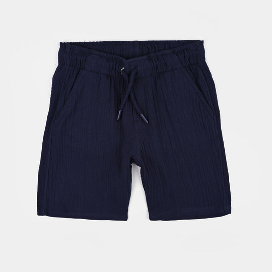 Boys Gauze Woven Suit-Basic Cuban-NAVY