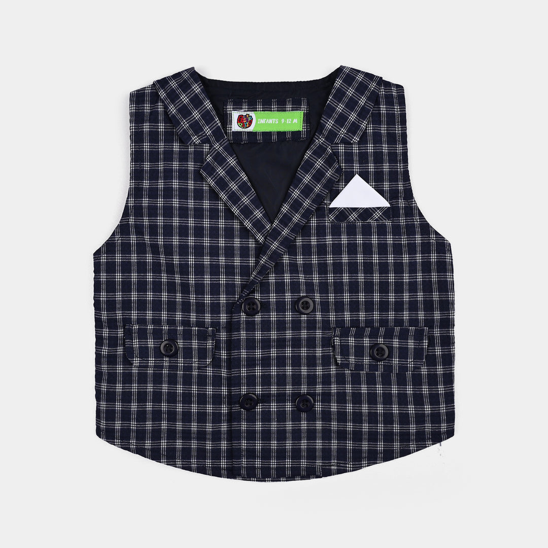 Infant Boys Yarn Dyed 3PC Suit-Little Mister-NAVY