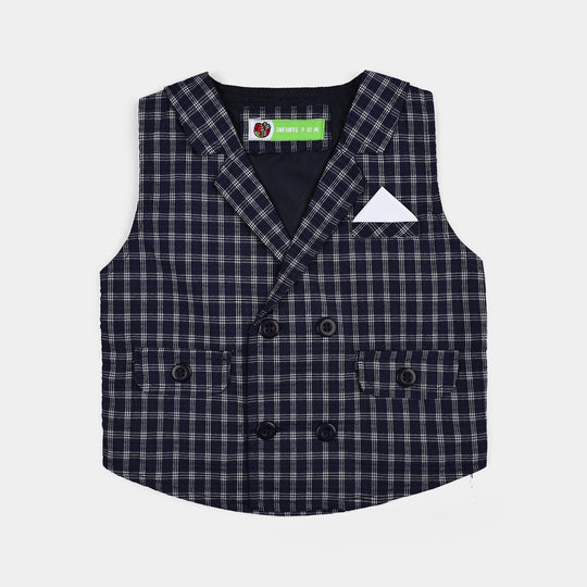 Infant Boys Yarn Dyed 3PC Suit-Little Mister-NAVY