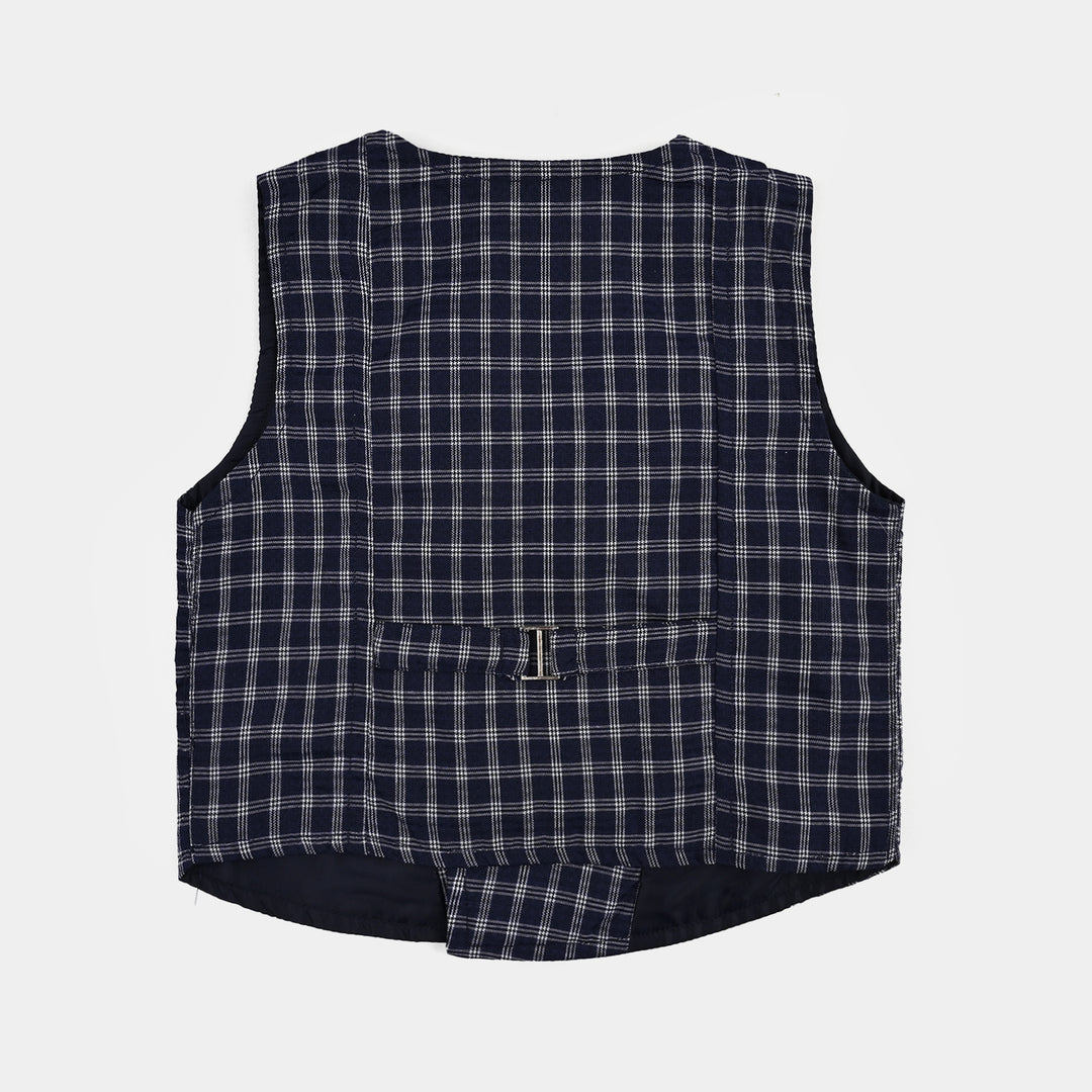 Infant Boys Yarn Dyed 3PC Suit-Little Mister-NAVY