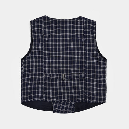 Infant Boys Yarn Dyed 3PC Suit-Little Mister-NAVY