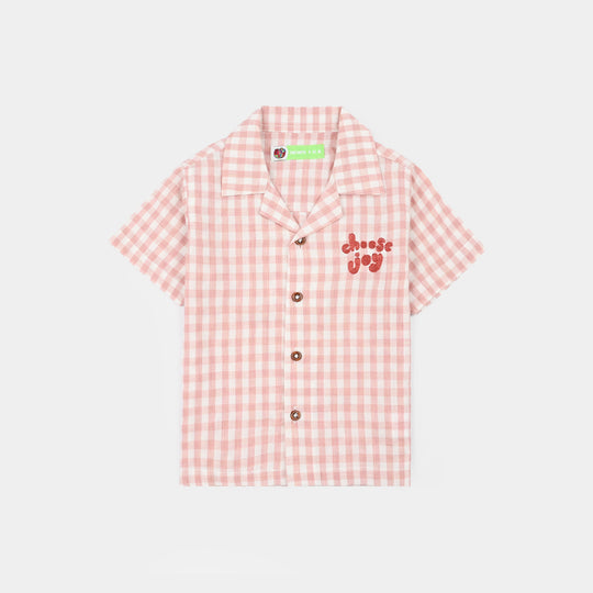 Infant Boys Yarn Dyed Woven Suit-Checkered-White