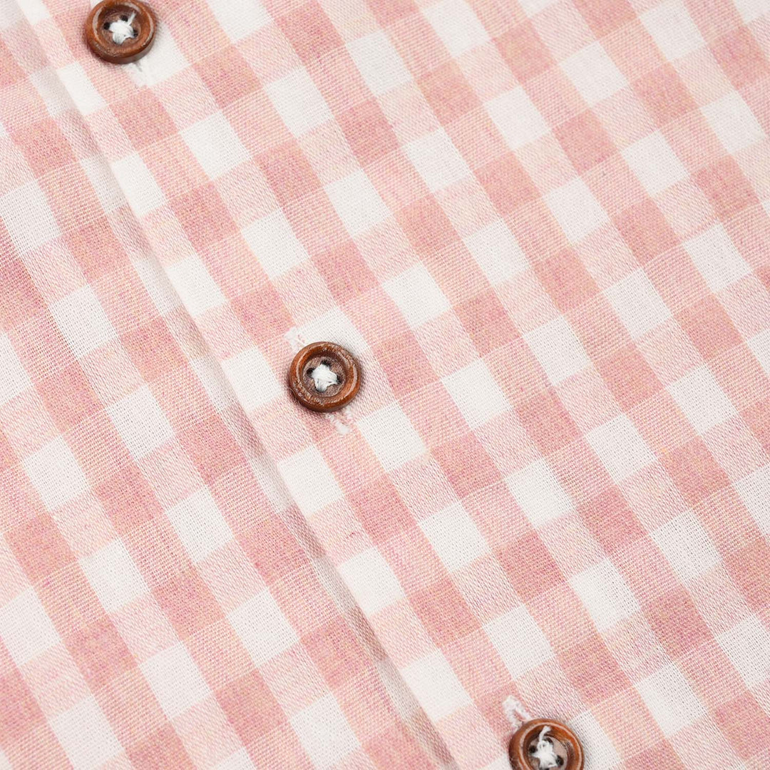 Infant Boys Yarn Dyed Woven Suit-Checkered-White