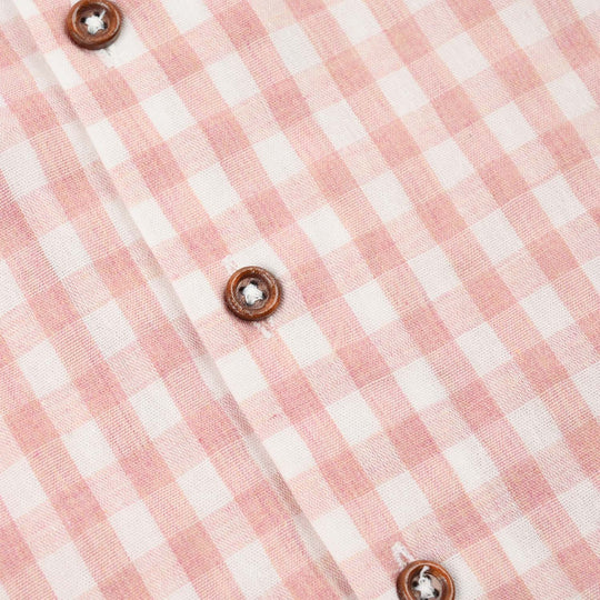 Infant Boys Yarn Dyed Woven Suit-Checkered-White