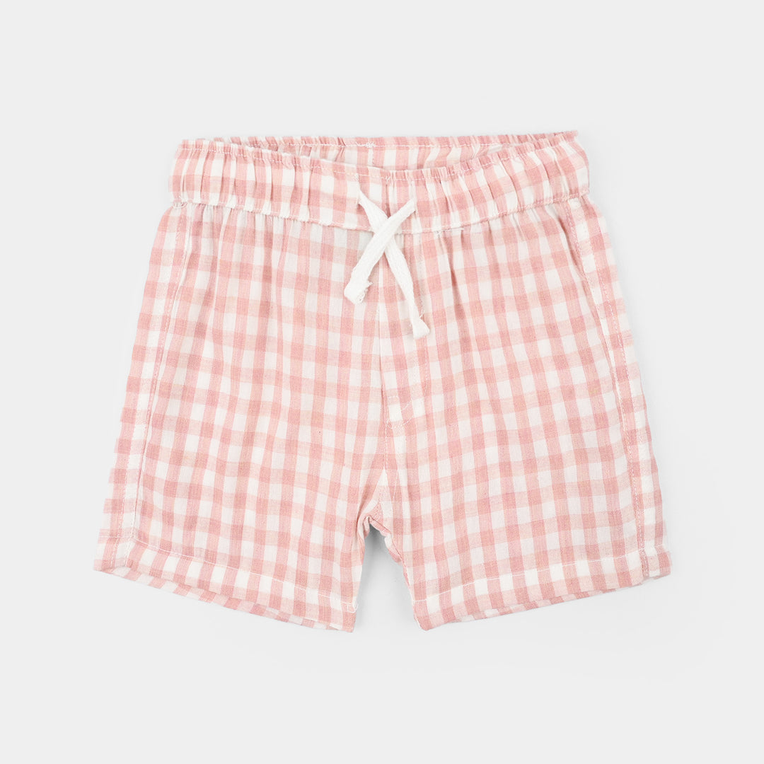Infant Boys Yarn Dyed Woven Suit-Checkered-White