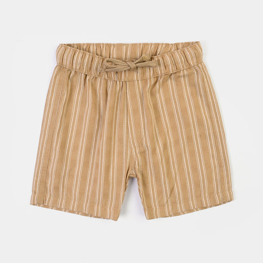Infant Boys Jacquard Woven Suit-I'M New Here-Light Brown