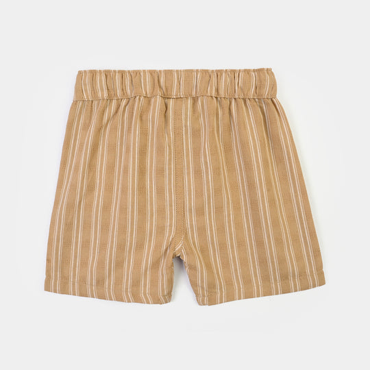 Infant Boys Jacquard Woven Suit-I'M New Here-Light Brown