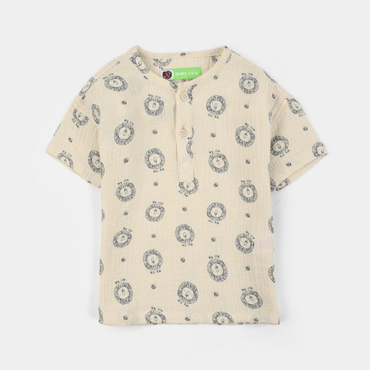 Infant Boys Gauze Woven Suit Roar- Off White