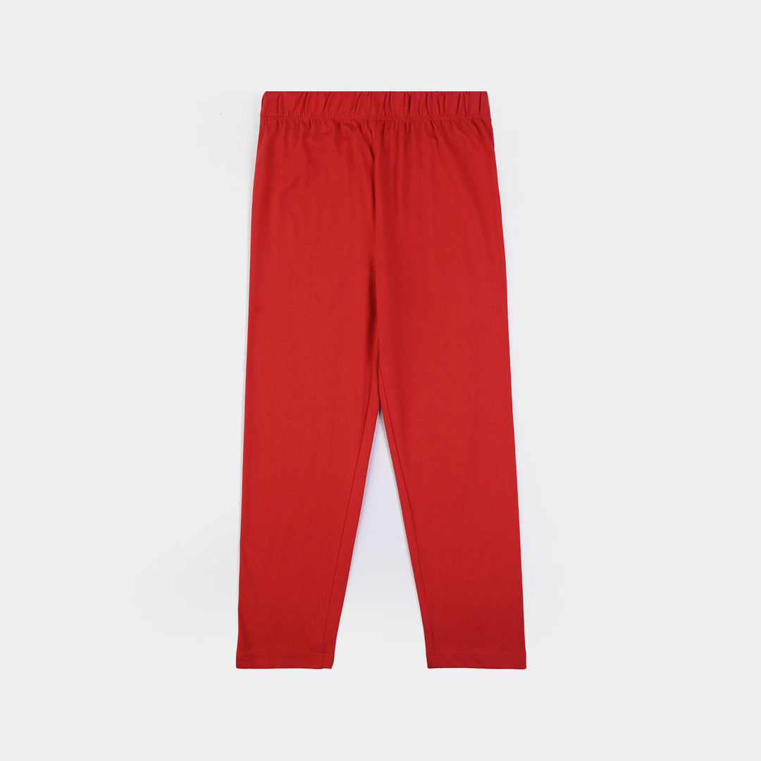 Boys Poly Cotton Jersey Night Suit-RED