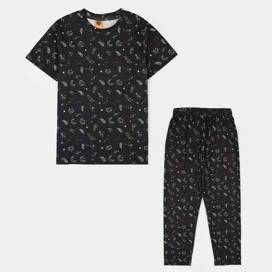 Boys Poly Cotton Night Suit SHOOTING STAR-BLACK