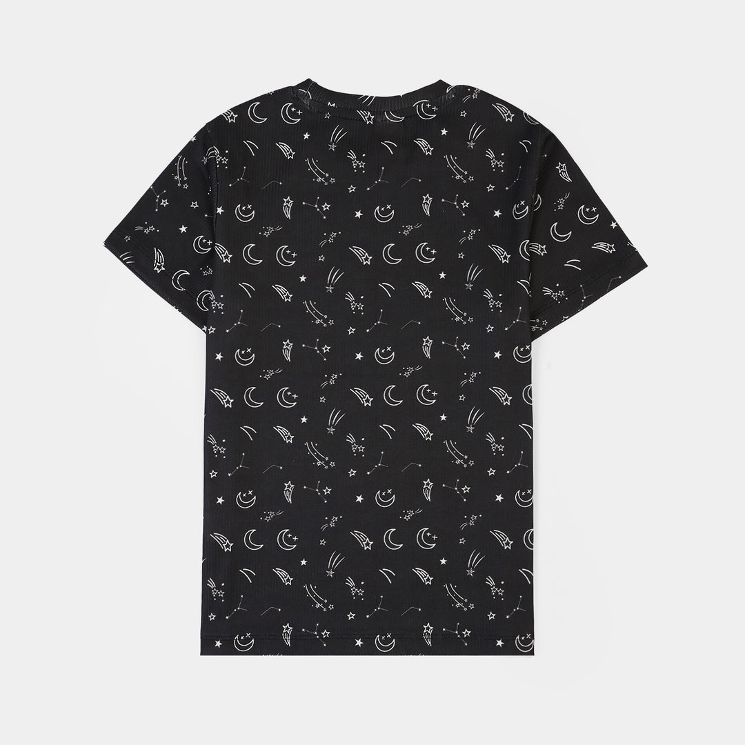 Boys Poly Cotton Night Suit SHOOTING STAR-BLACK