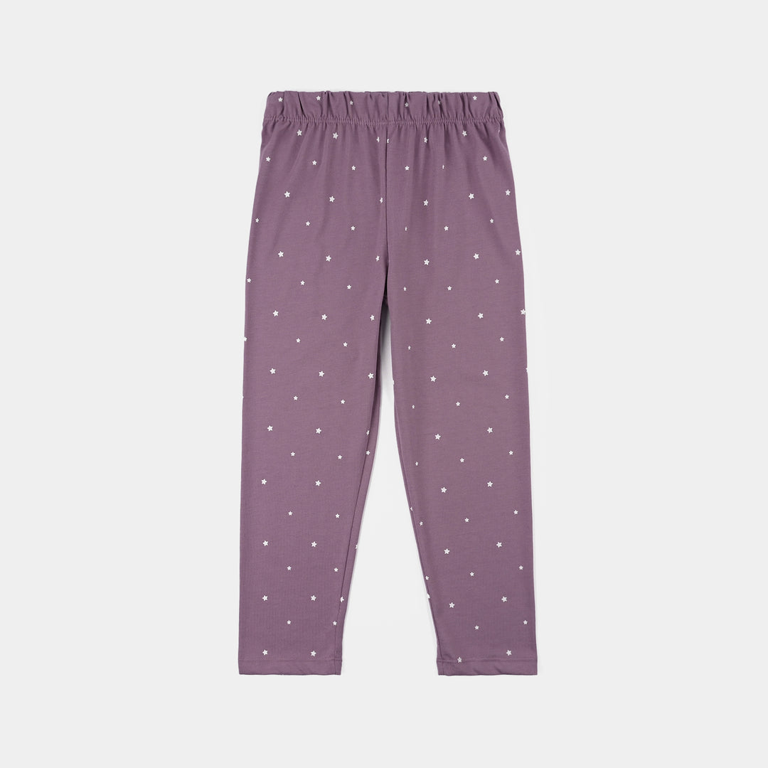 Girls PC Jersey Night Suit MINI STAR-Purple