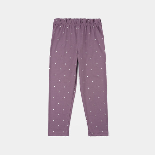 Girls PC Jersey Night Suit MINI STAR-Purple