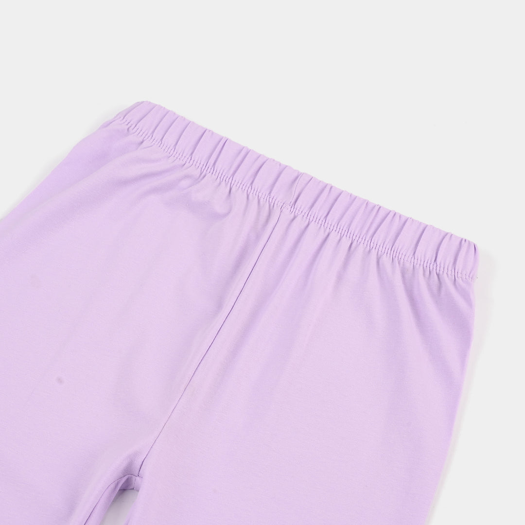 Girls Lycra Jersey Plain Tights - Purple