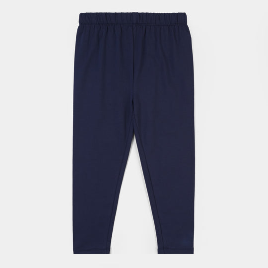 Girls Lycra Jersey Plain Tights - NAVY
