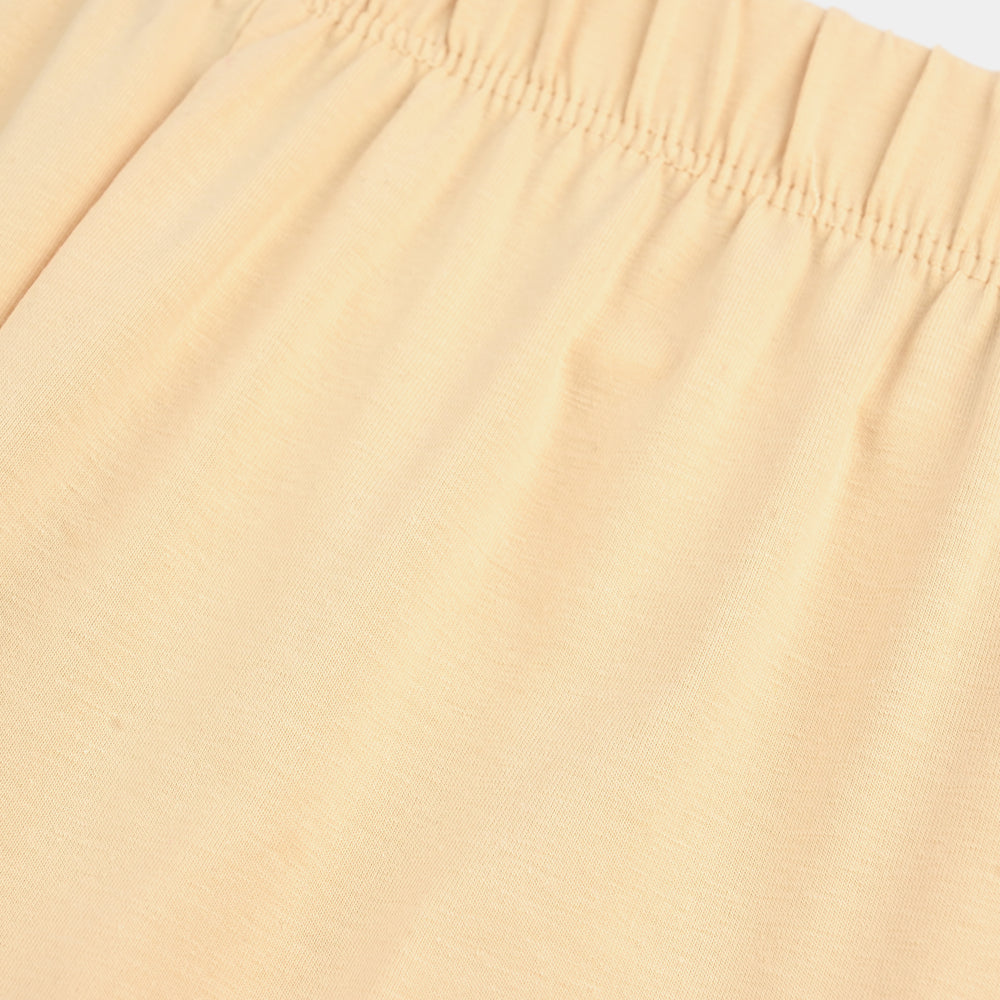 Girls Lycra Jersey Plain Tights - Cream