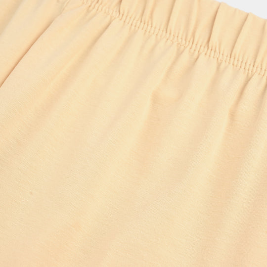 Girls Lycra Jersey Plain Tights - Cream