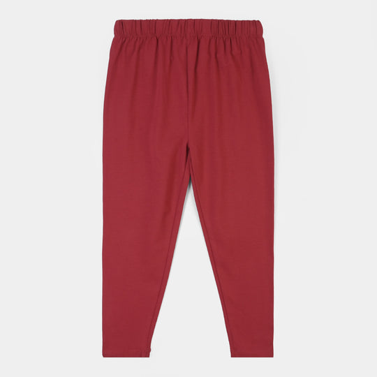 Girls Lycra Jersey Plain Tights - RED