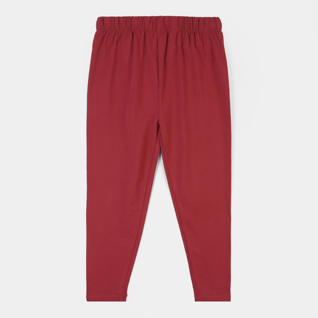 Girls Lycra Jersey Plain Tights - RED