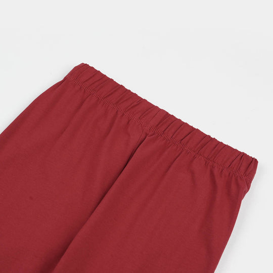 Girls Lycra Jersey EMB Tights FLOWER-RED