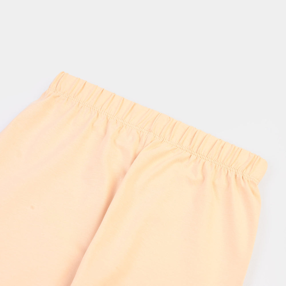 Girls Lycra Jersey EMB Tights LEAVES-Cream