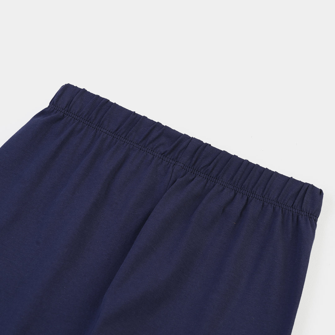 Girls Lycra Jersey EMB Tights NAVY FLOWER-NAVY